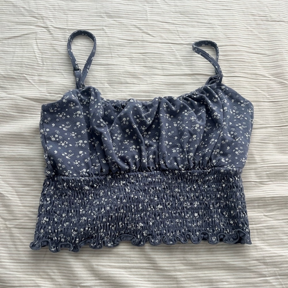 Blue and white tank